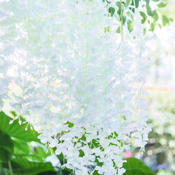 12Pack 45 inch 3.7ft Wisteria Hanging Artificial Flowers Bushy Silk Vine Garland - Picture 5 of 6